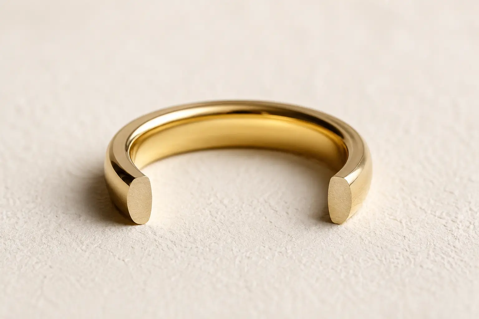 Close-up of a comfort-fit wedding band interior showing the rounded inner profile designed for all-day wear.
